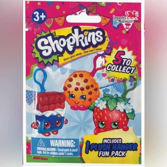 EUC Plush Shopkins Kooky Cookie keychain holder / backpack clip hanger - Picture 4 of 8